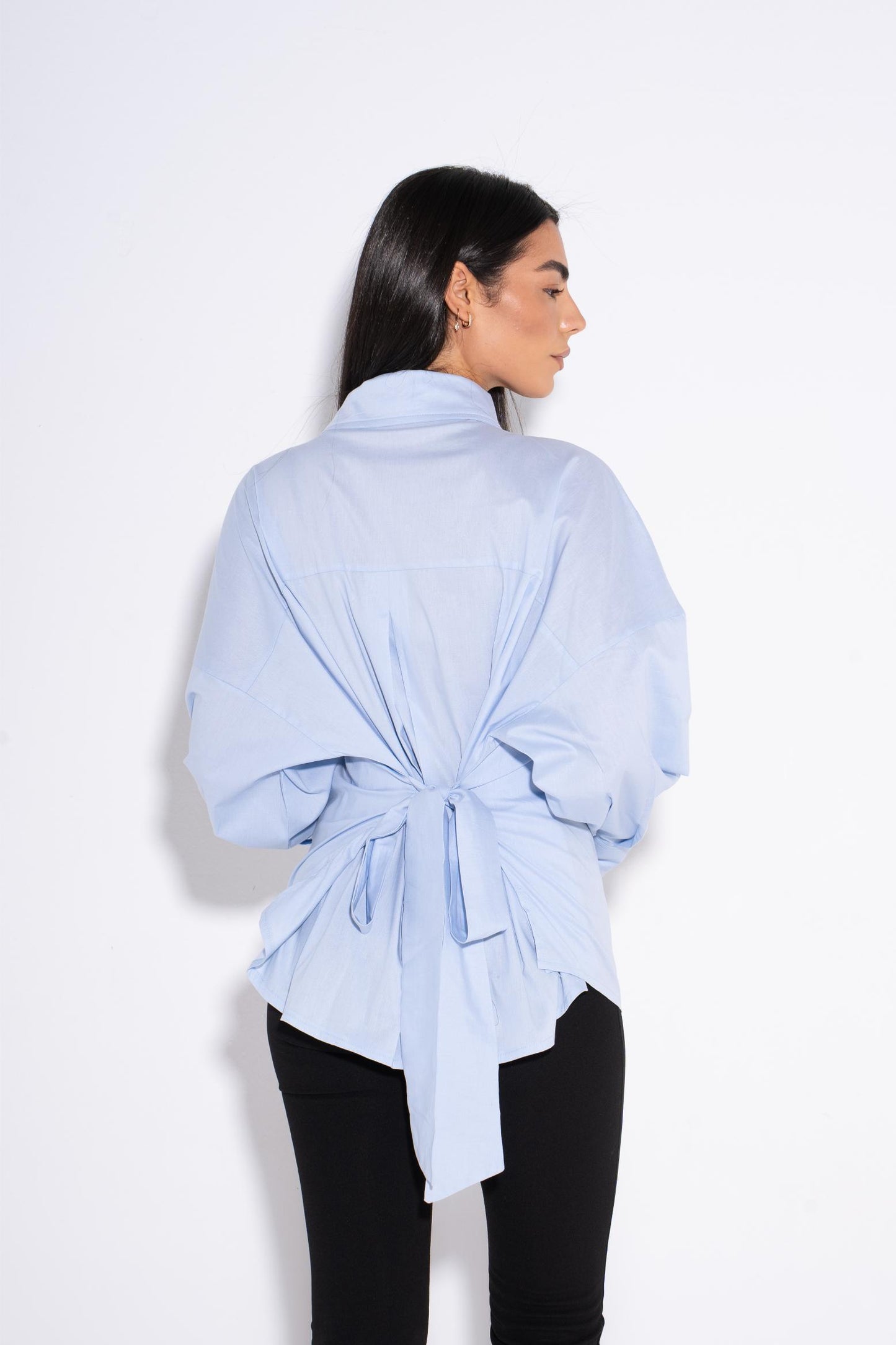 Colorful  Oversized Buttons Shirt - Light Blue