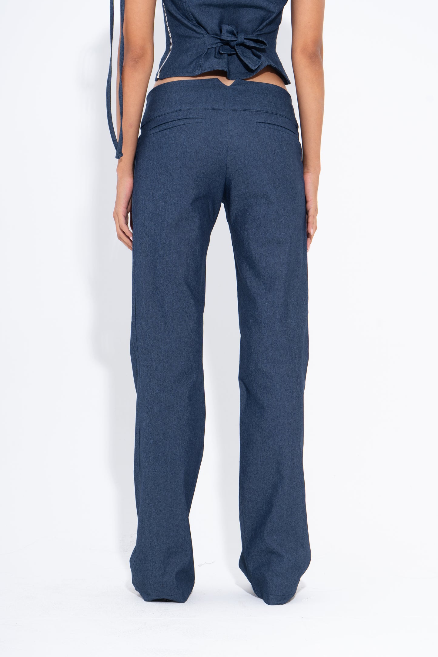 Low Rise Denim Pants - Blue