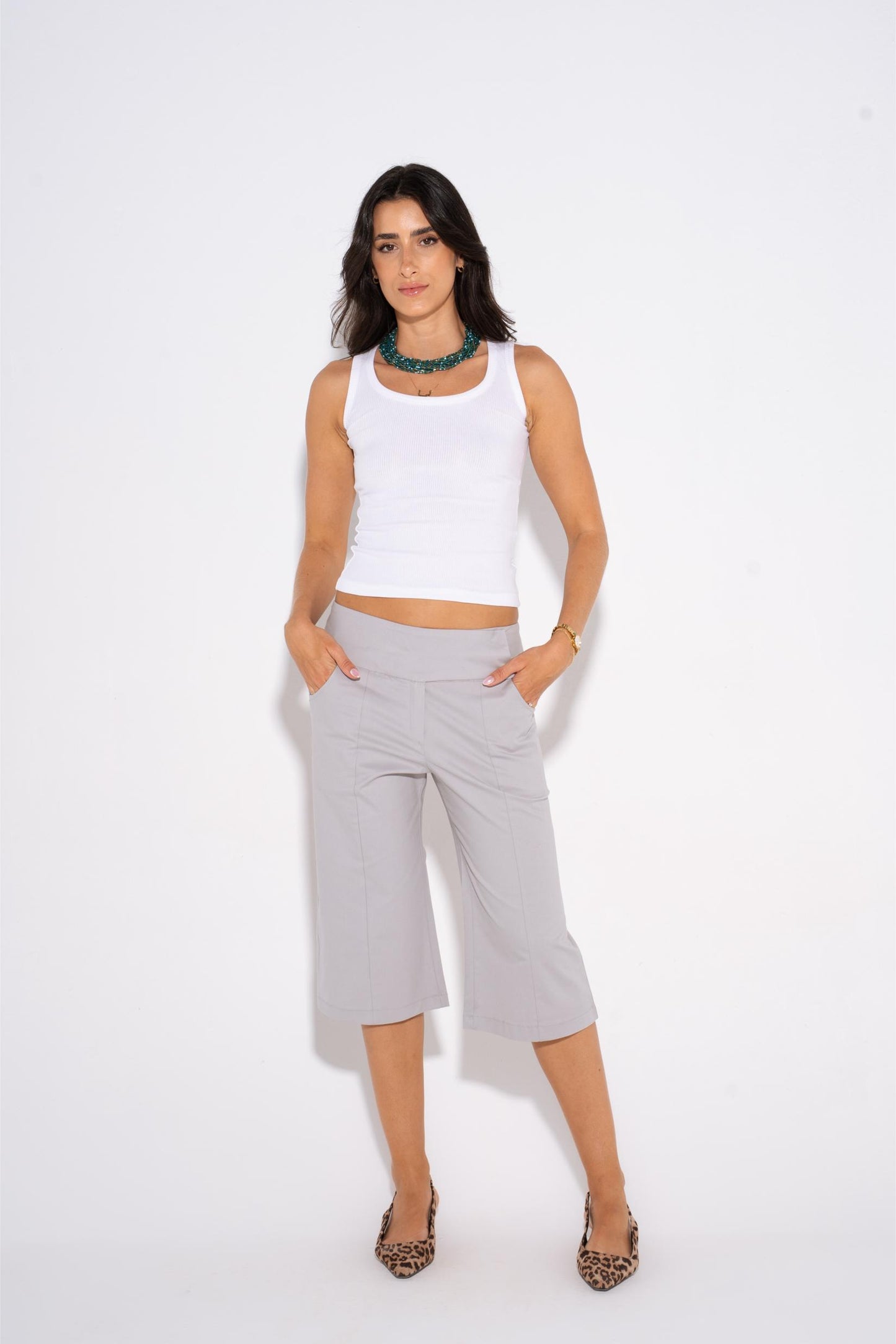 Baggy Waistband Jorts - Grey