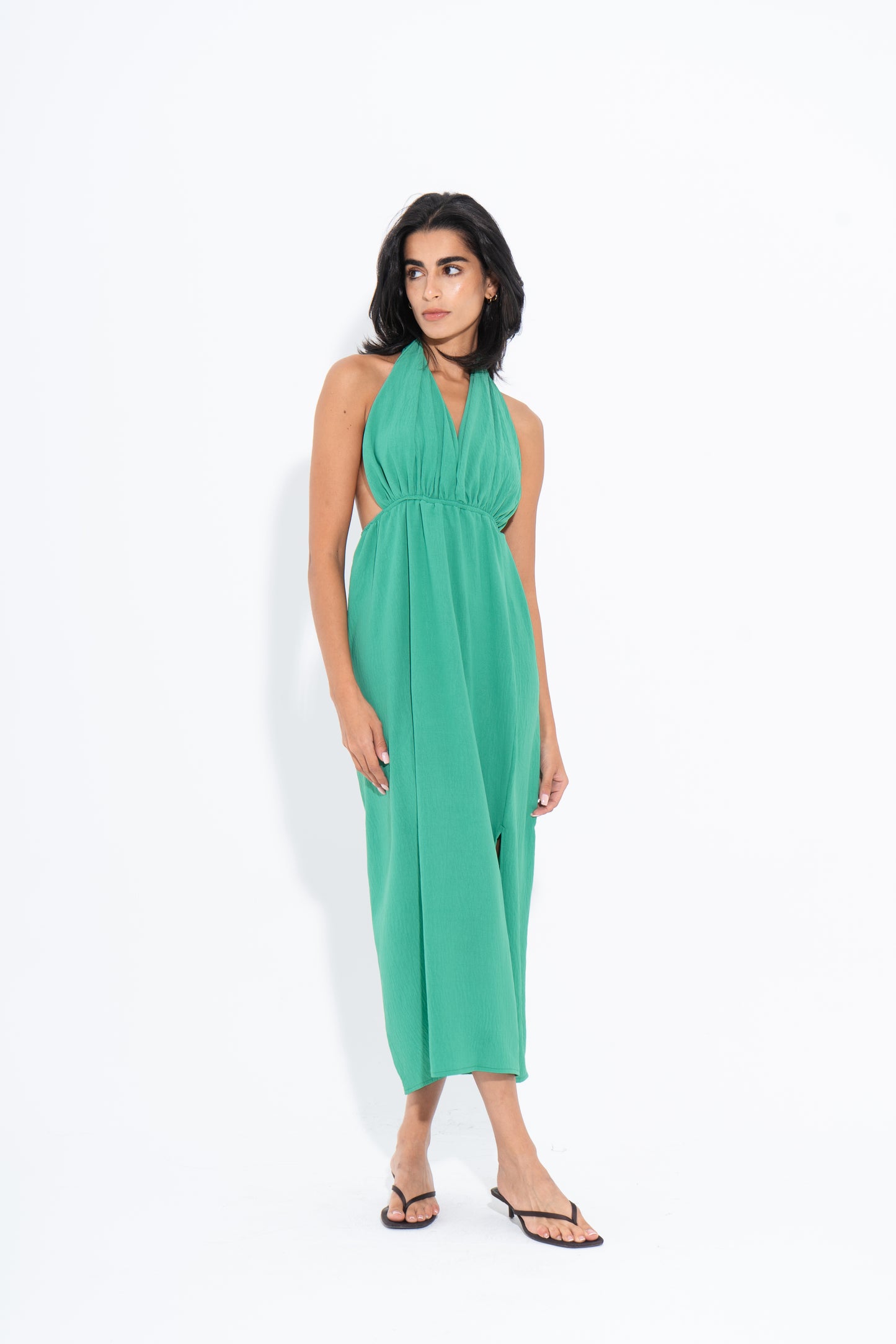 Halter Beach Dress - Green