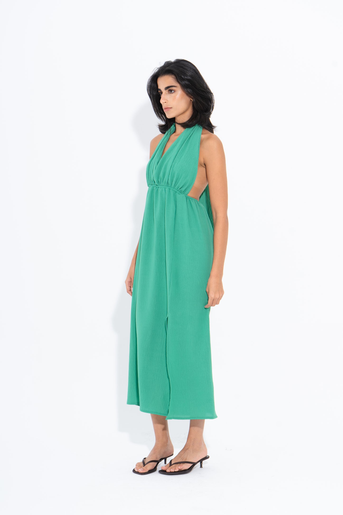 Halter Beach Dress - Green