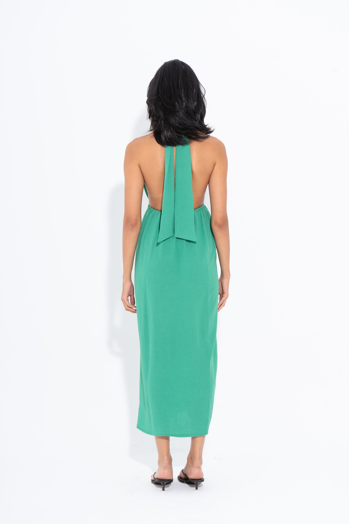 Halter Beach Dress - Green