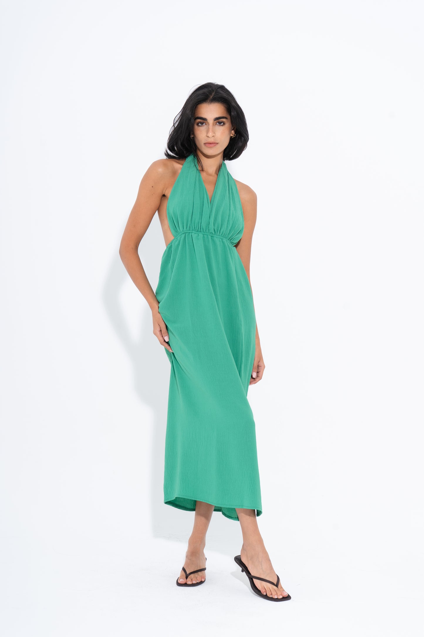 Halter Beach Dress - Green