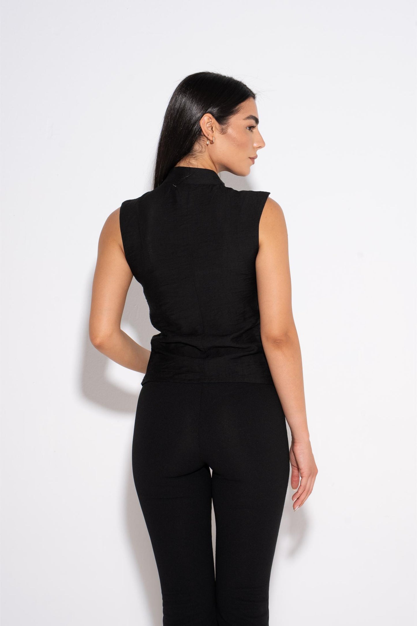 Double Breasted Vest - Black