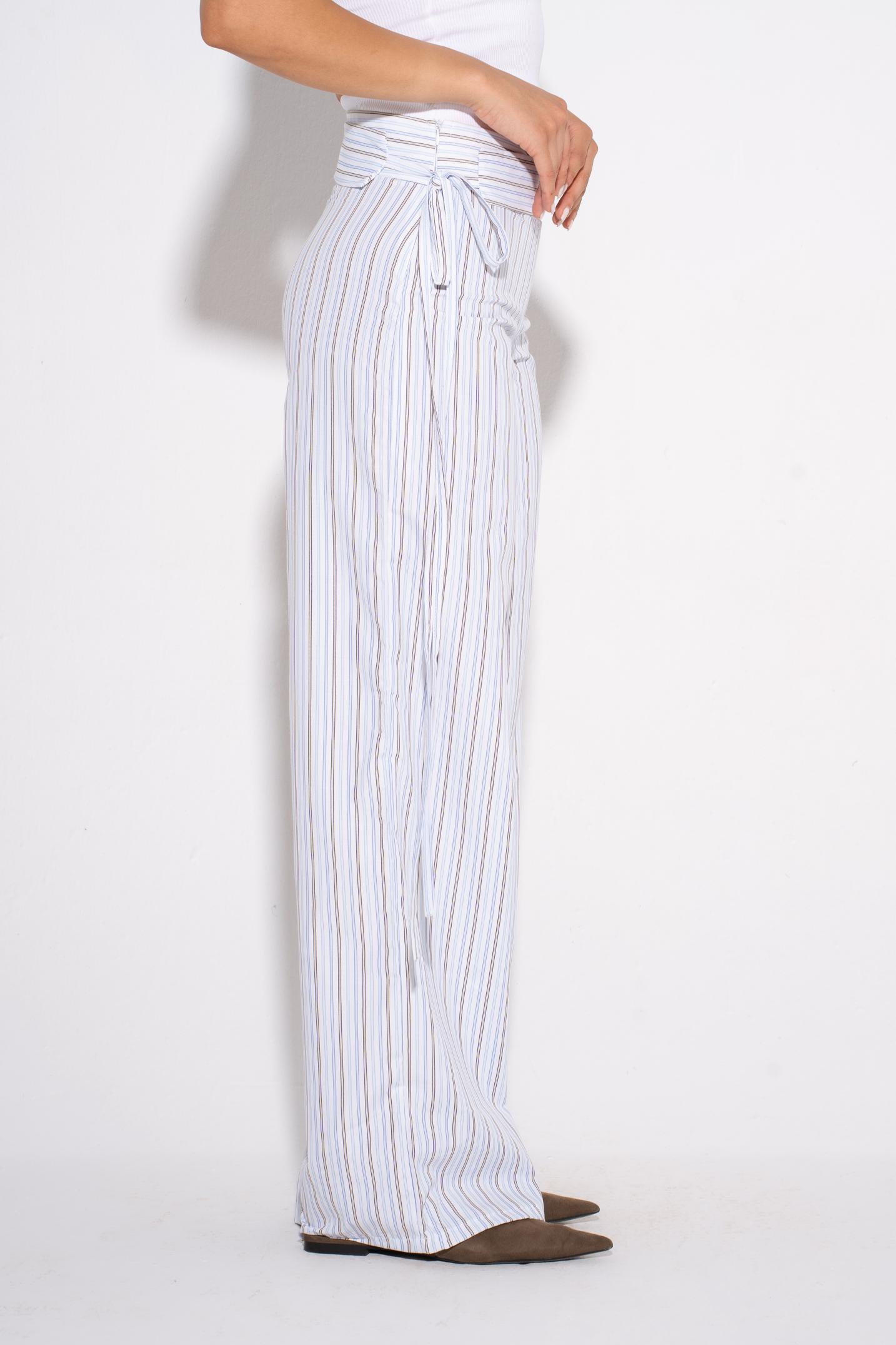 Summer Striped Pants - White