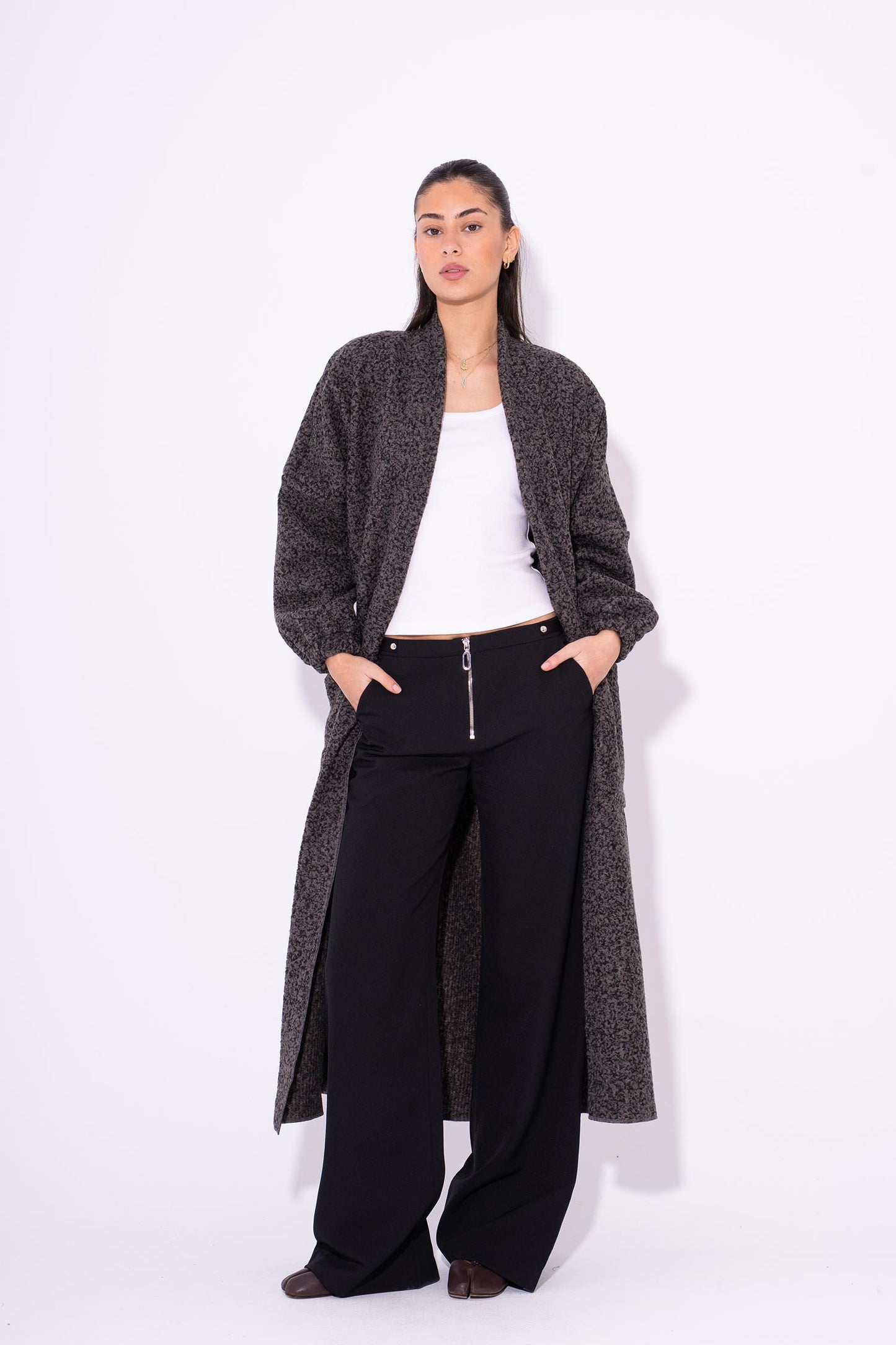 Cloudy Boucle Cardigan - Grey