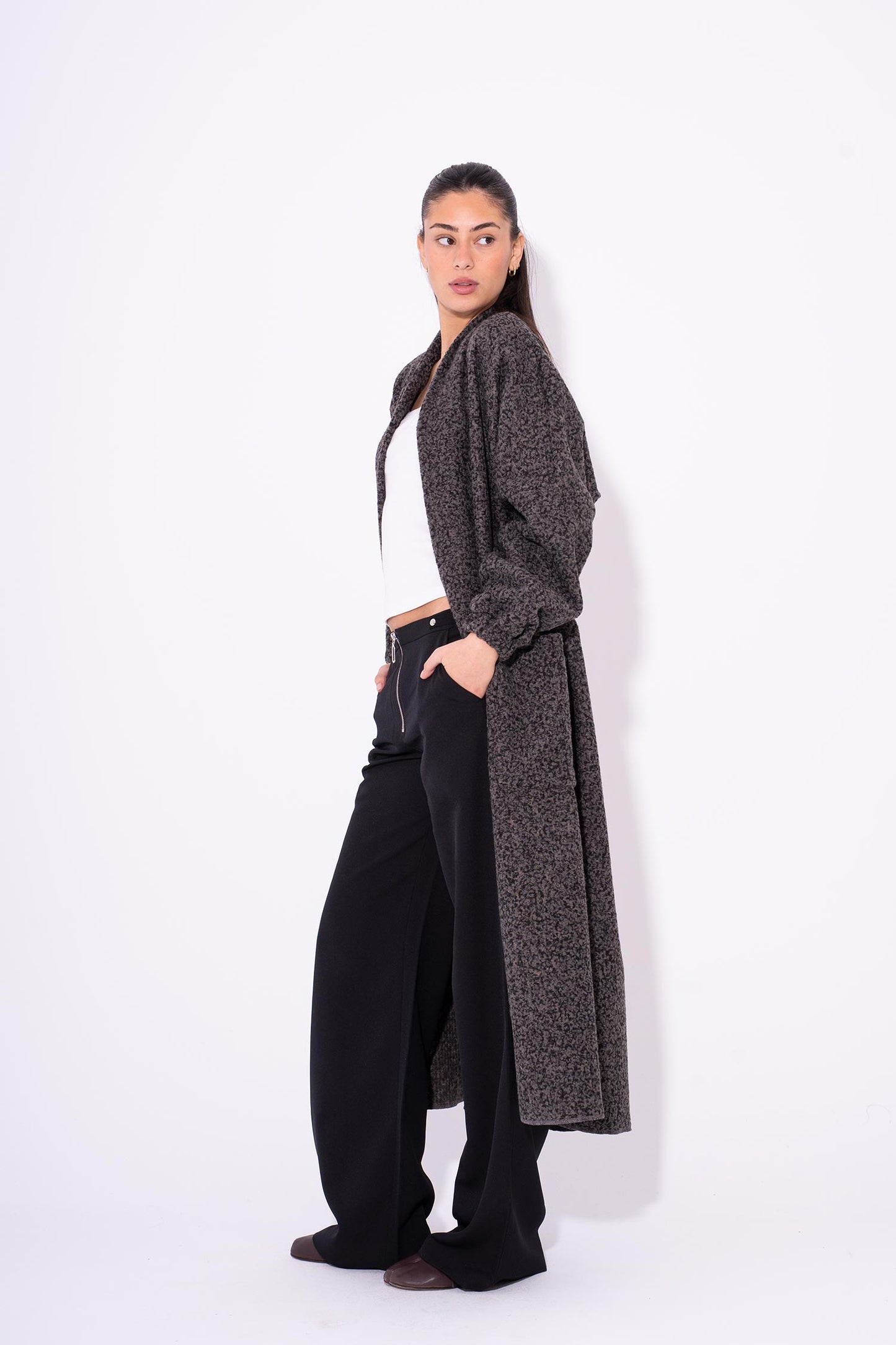Cloudy Boucle Cardigan - Grey
