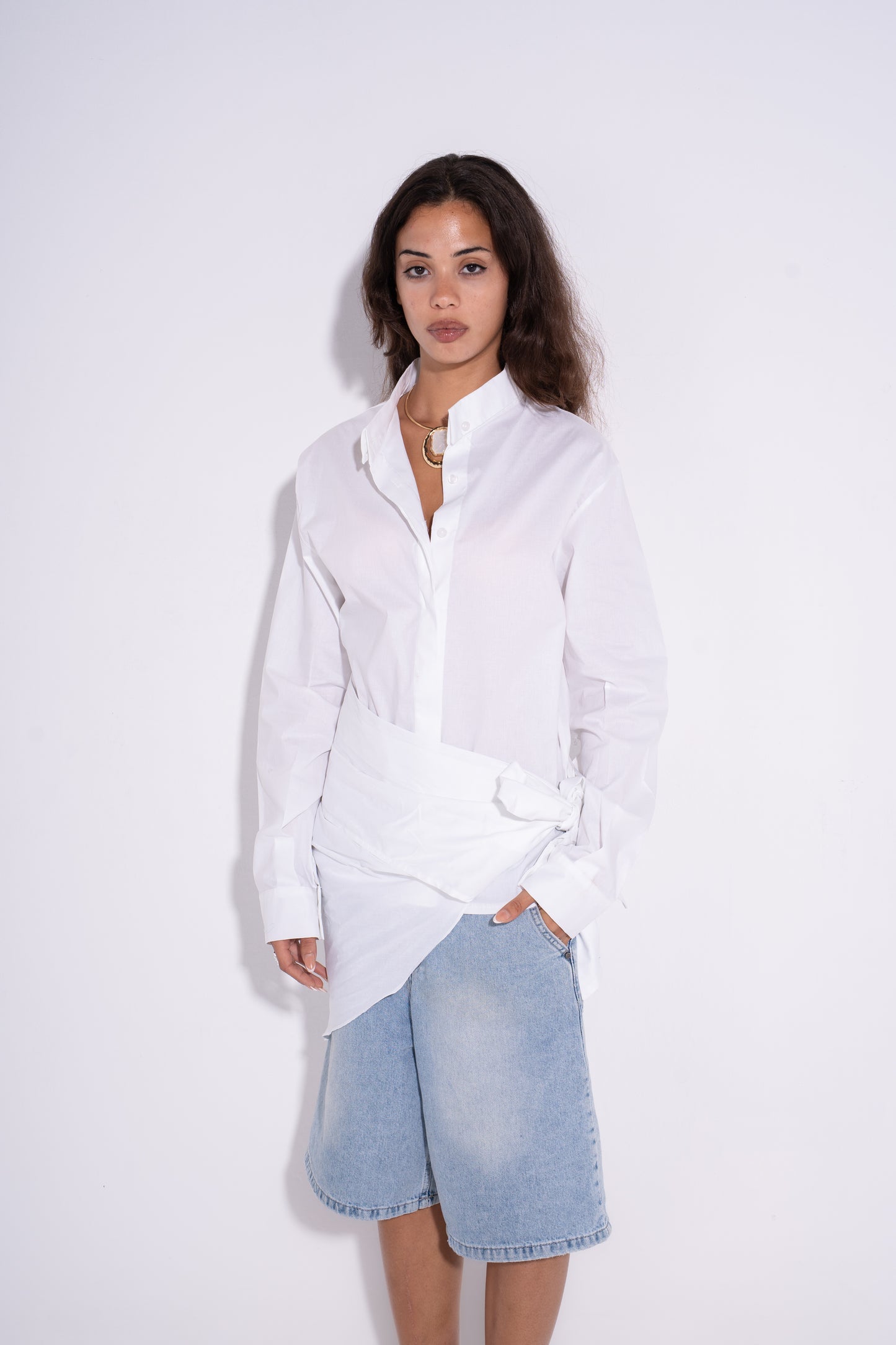 Tied Up Shirt- White