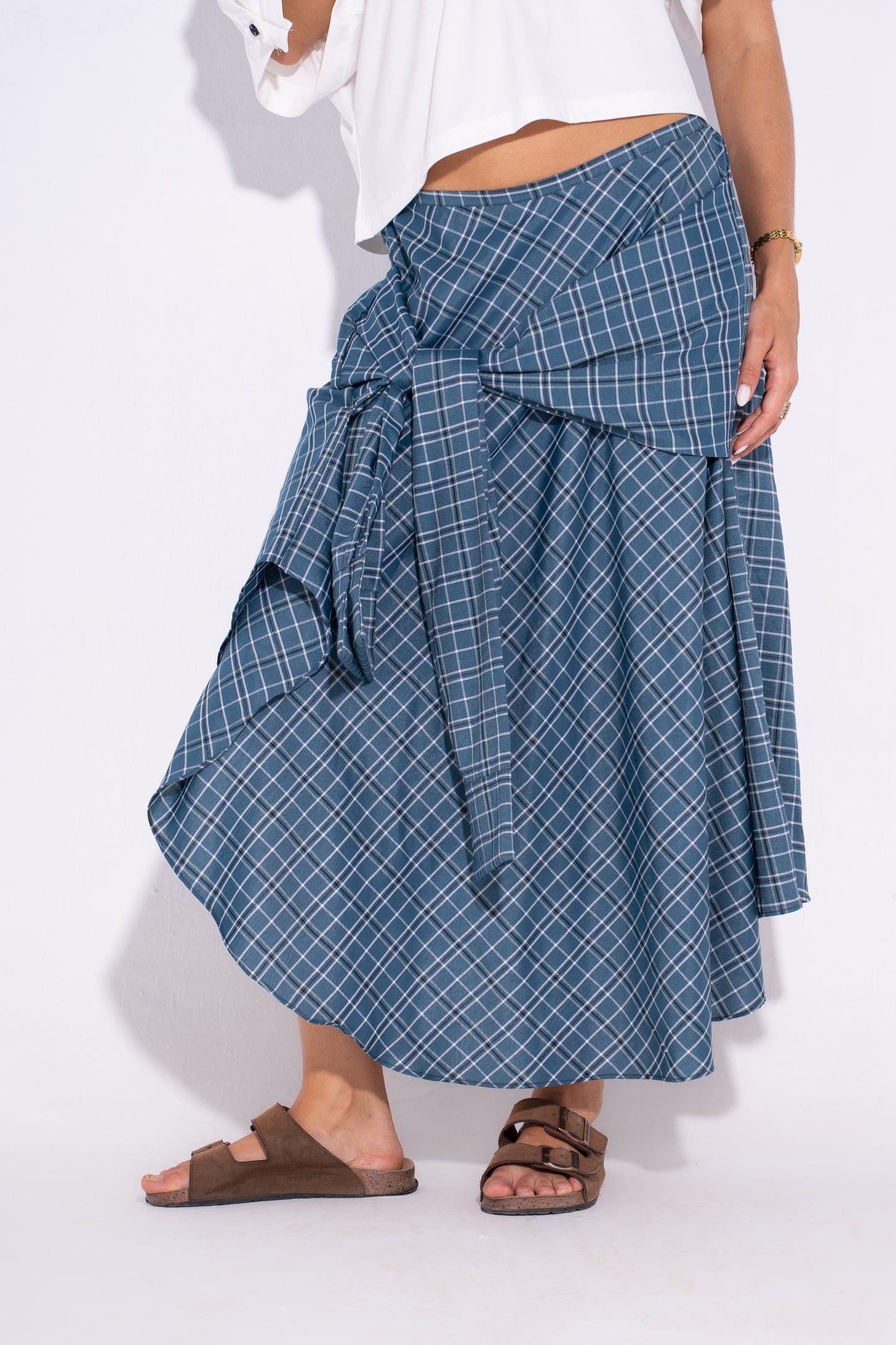 The Checkmate Skirt- Blue
