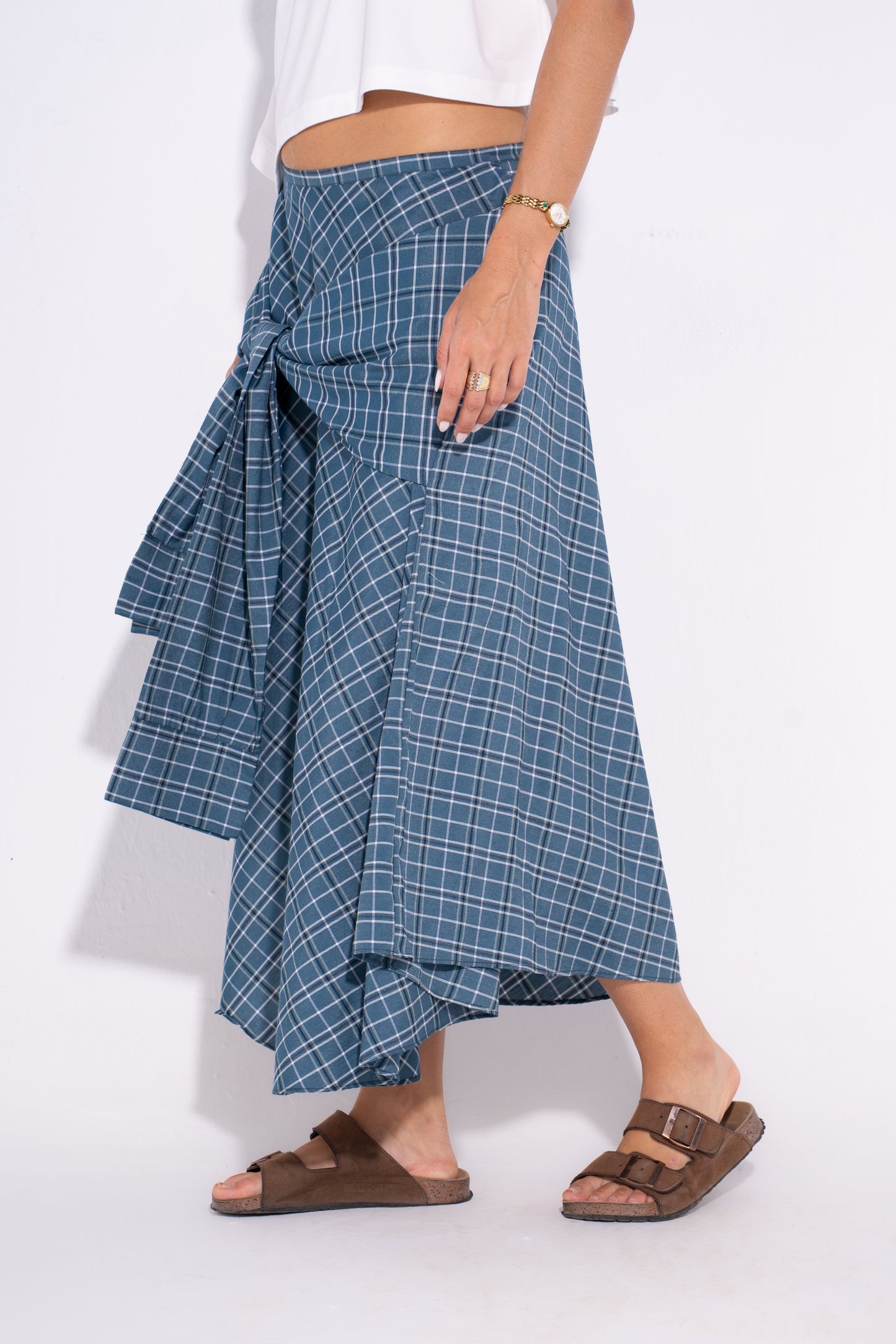 The Checkmate Skirt- Blue