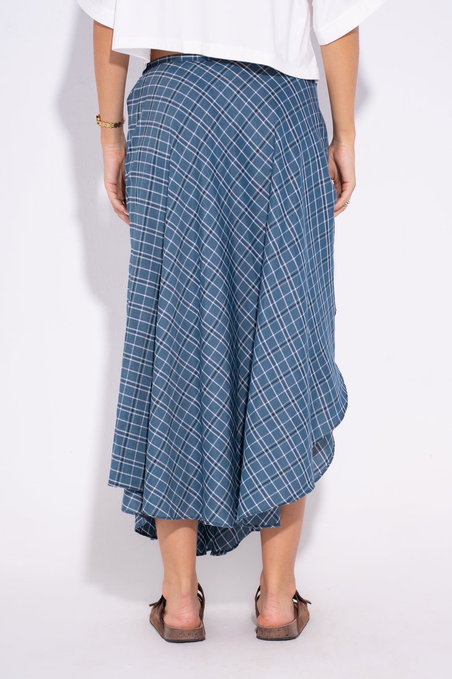 The Checkmate Skirt- Blue