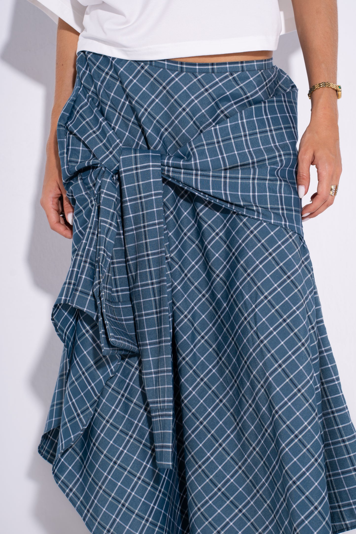 The Checkmate Skirt- Blue