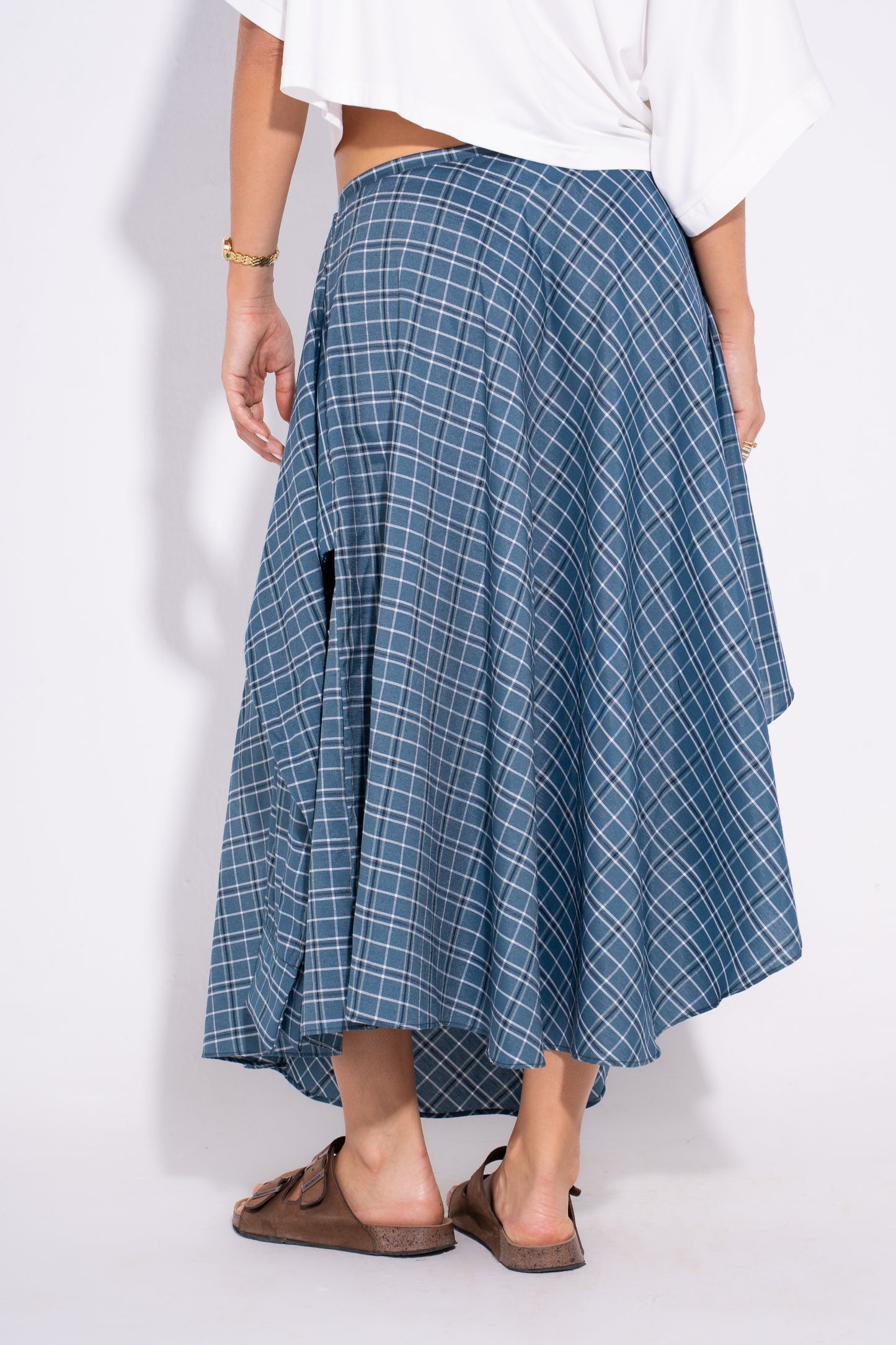 The Checkmate Skirt- Blue