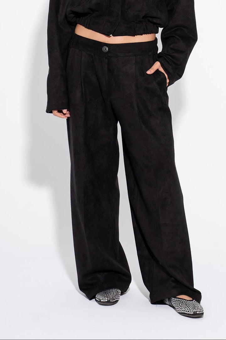 Flow Suede Pants - Black