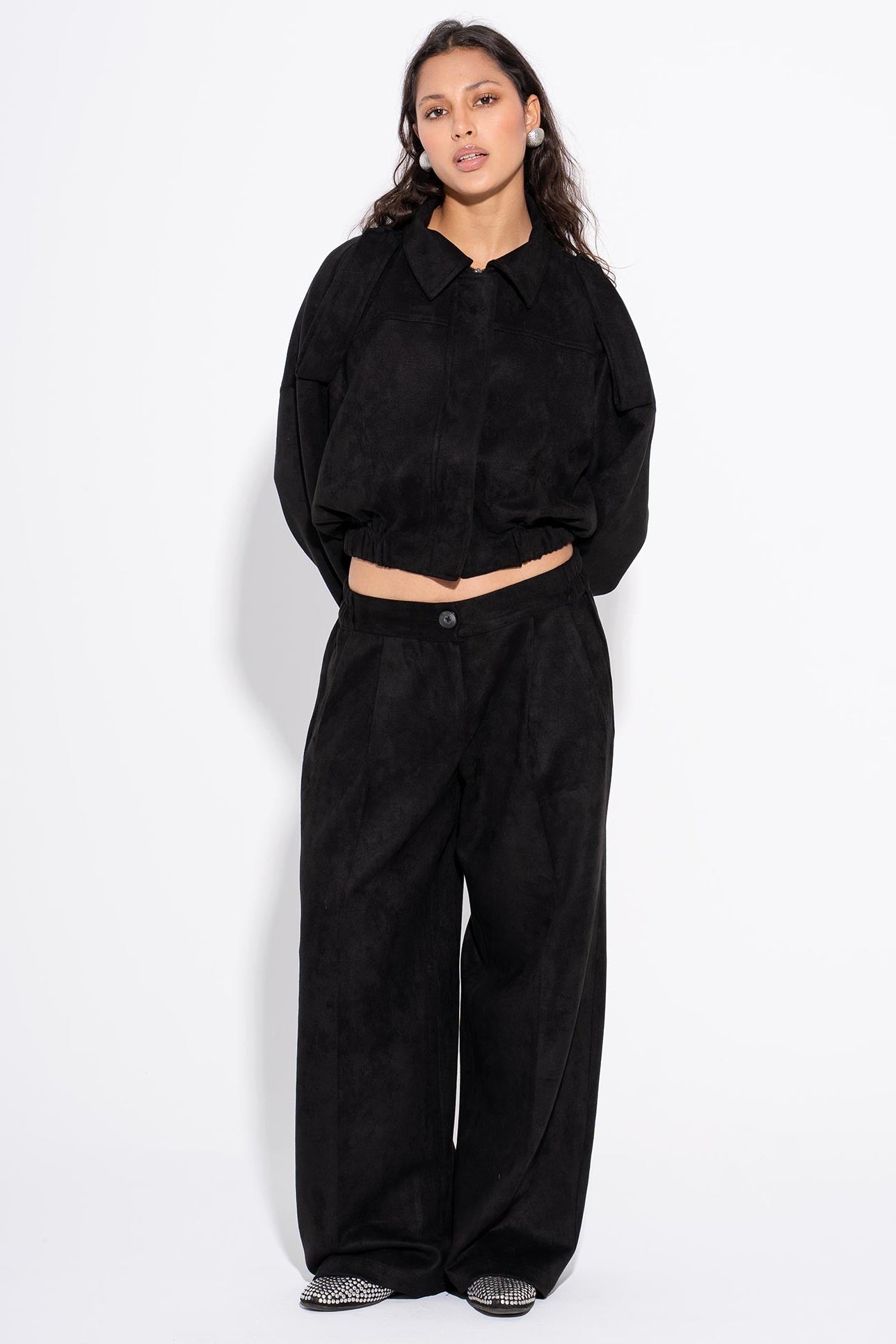 Flow Suede Pants - Black