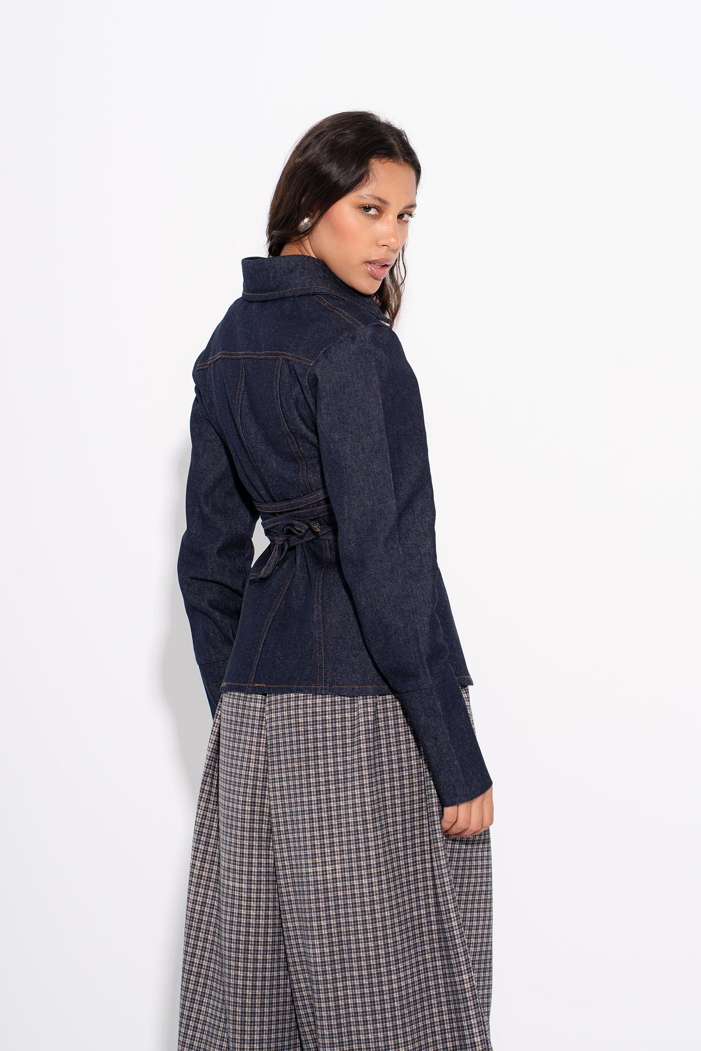 Fitted Denim Shirt - Navy