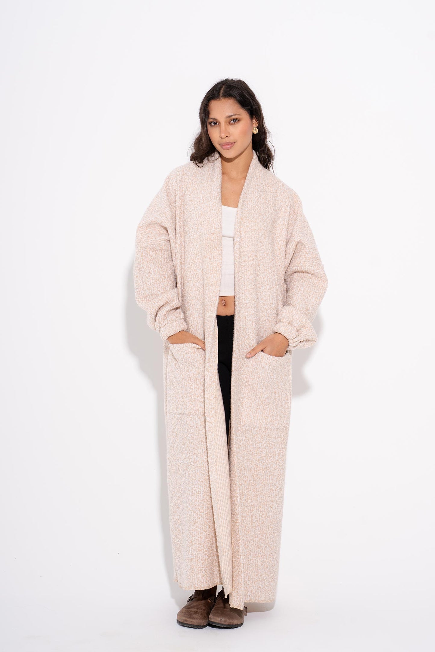 Cloudy Boucle Cardigan - Beige
