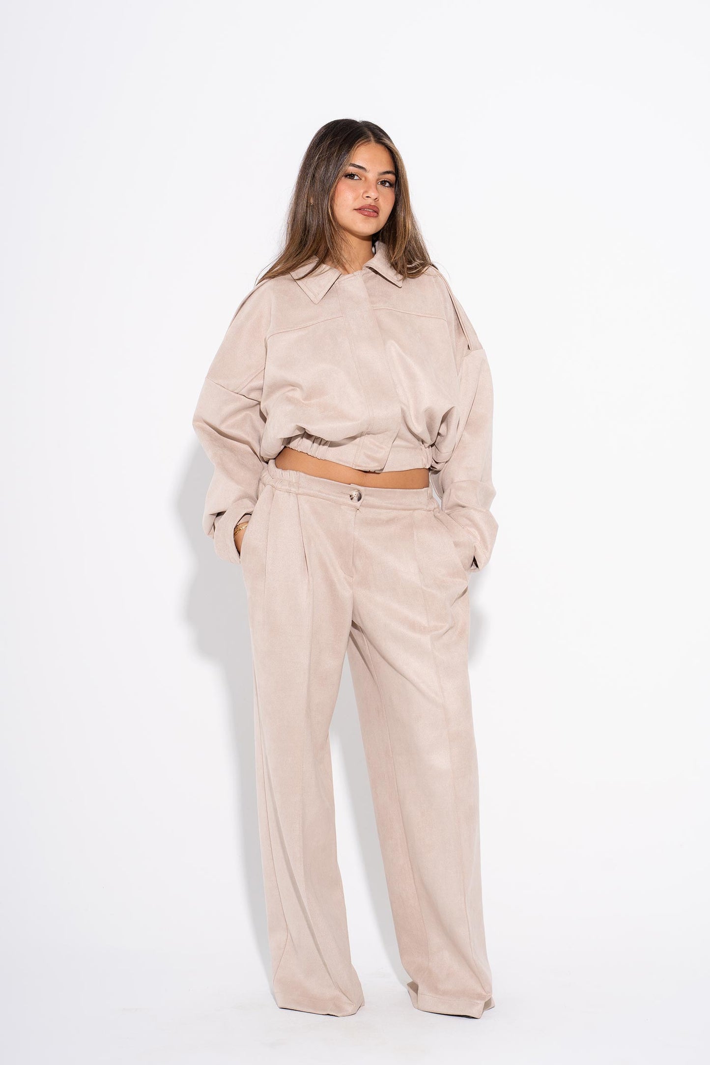 Flow Suede Pants - Beige