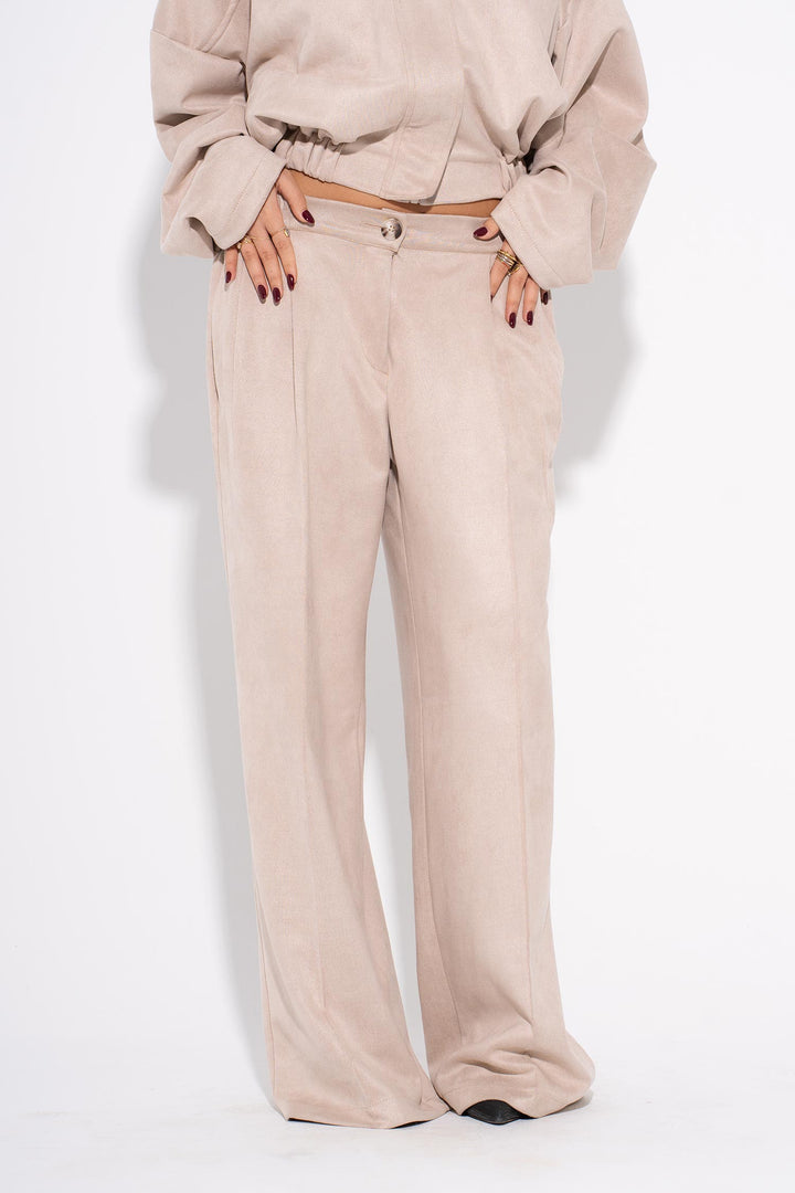 Flow Suede Pants - Beige