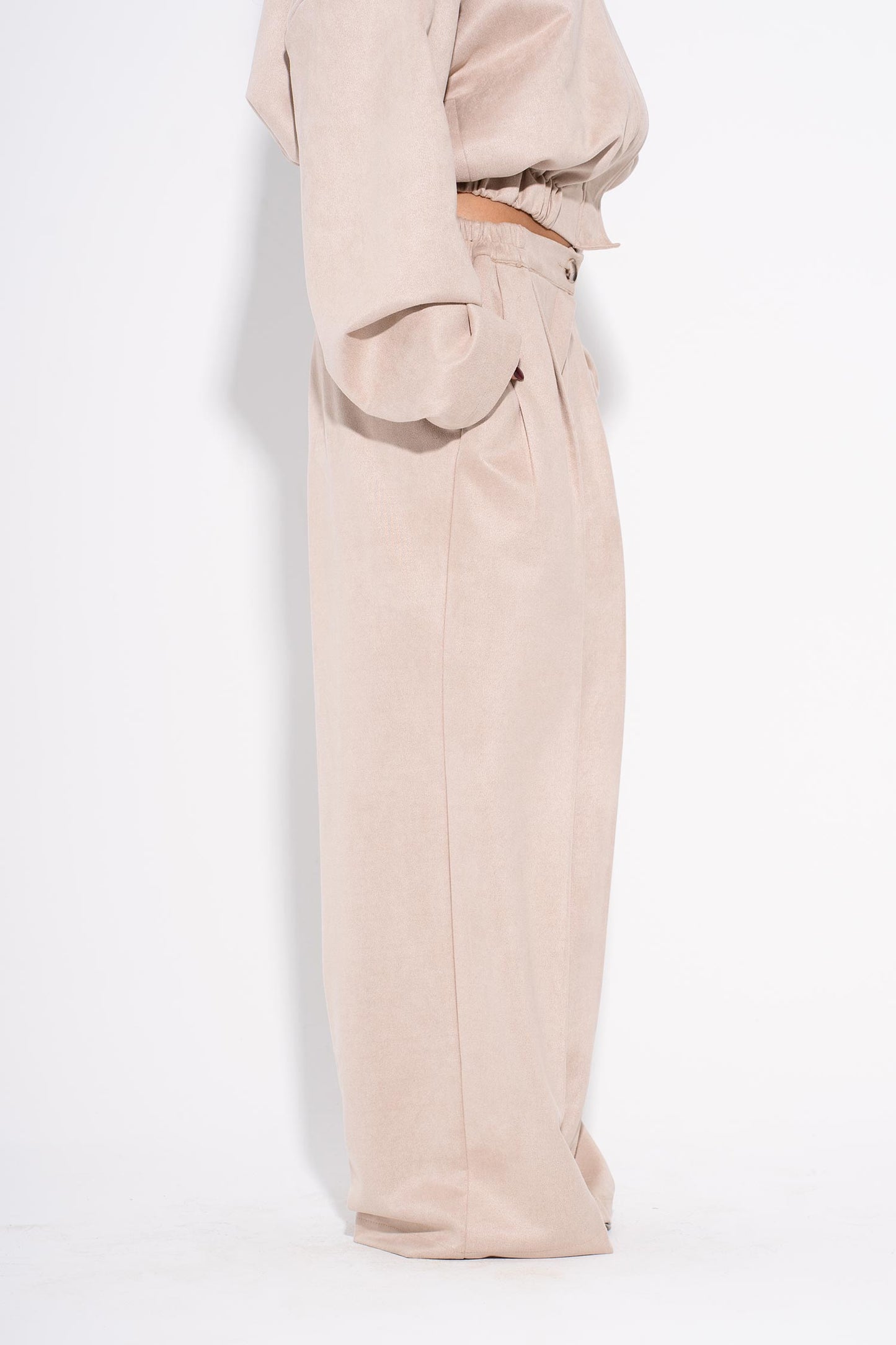 Flow Suede Pants - Beige