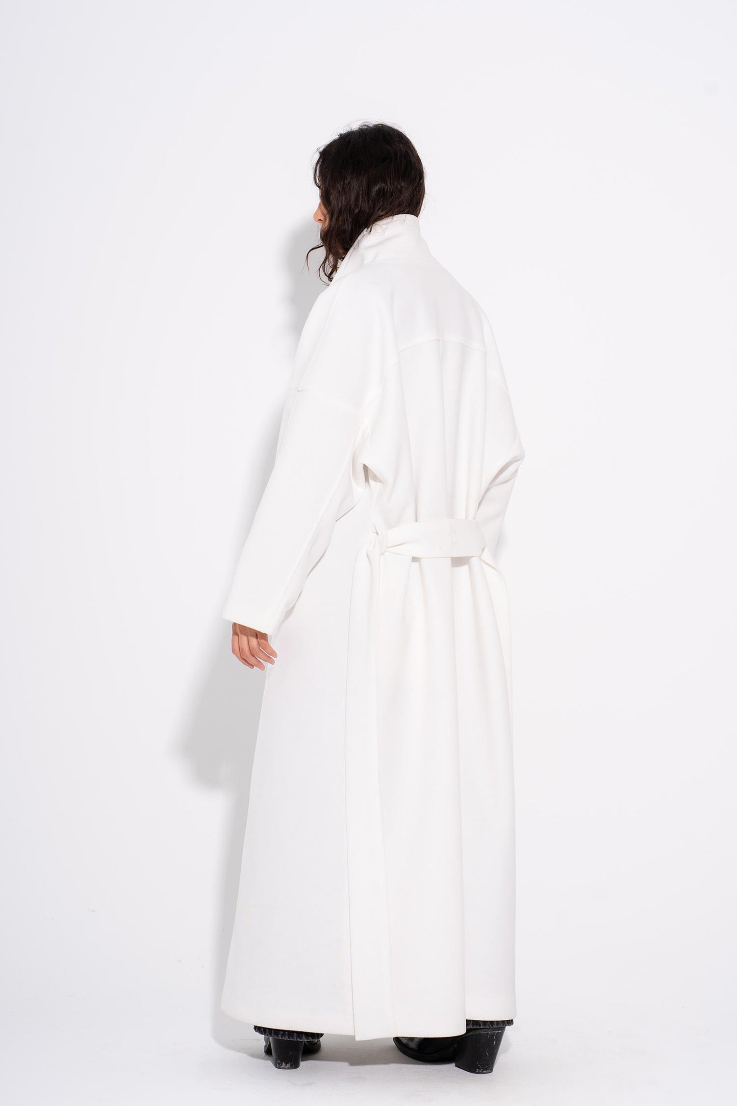 Buttoned Wool Coat - White