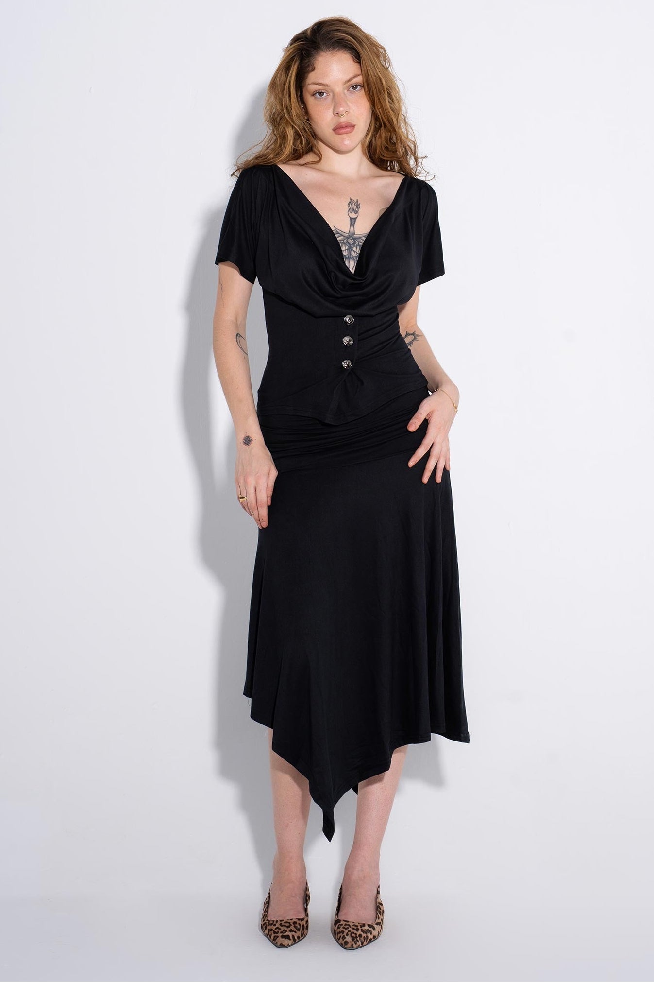 The Noir Draped Set - Black