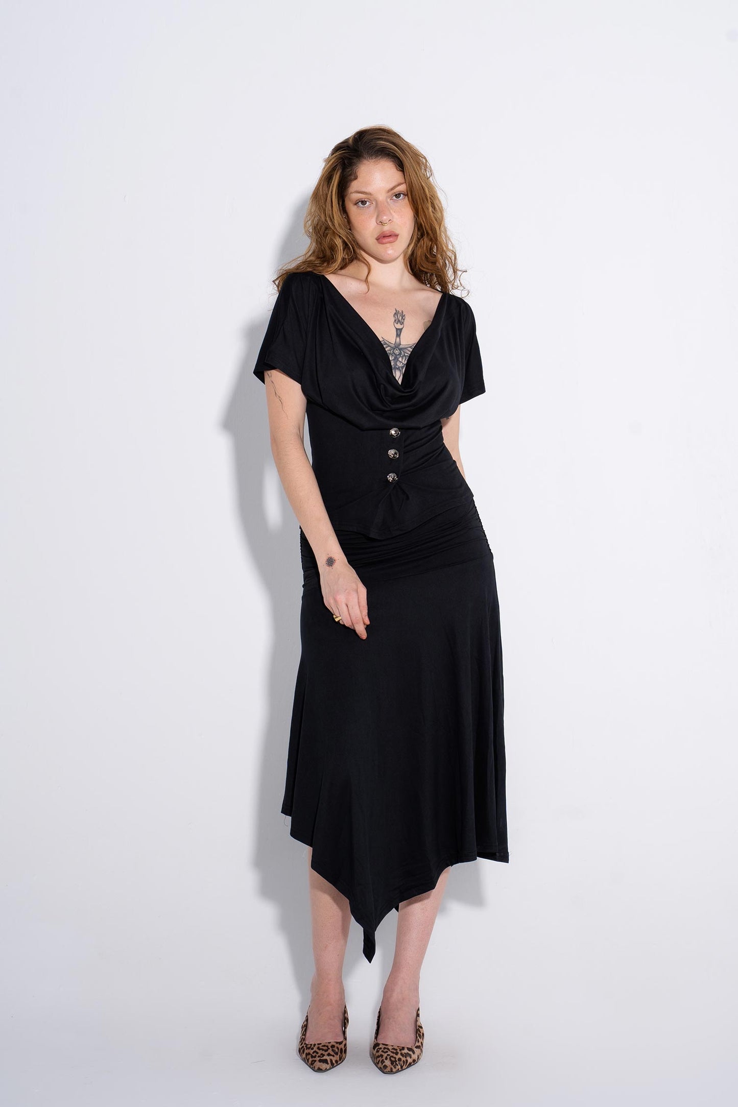 The Noir Draped Set - Black