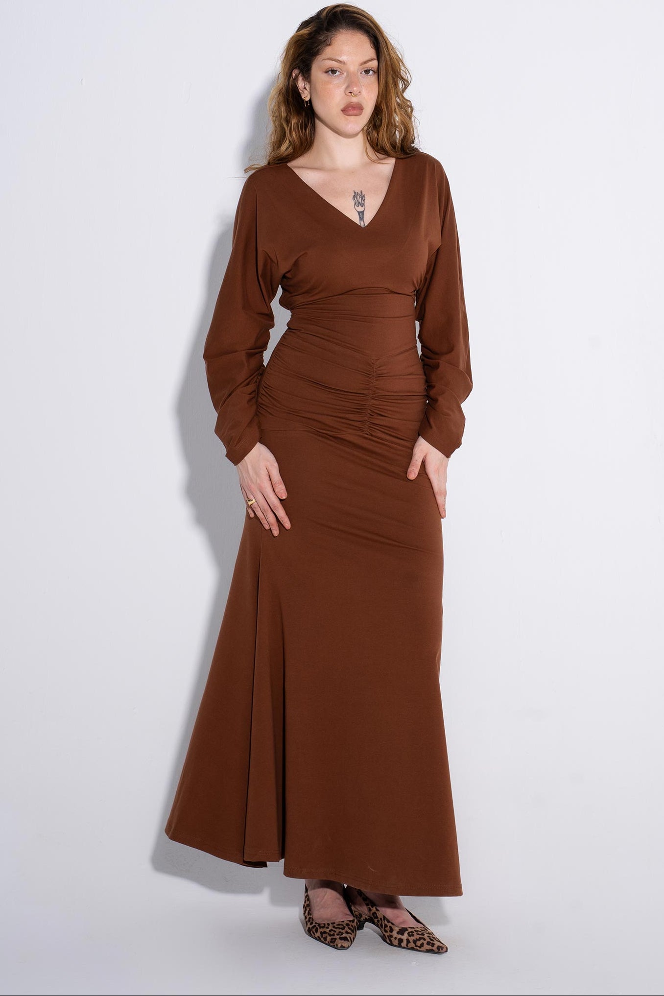 Espresso Bodycon Dress - Brown