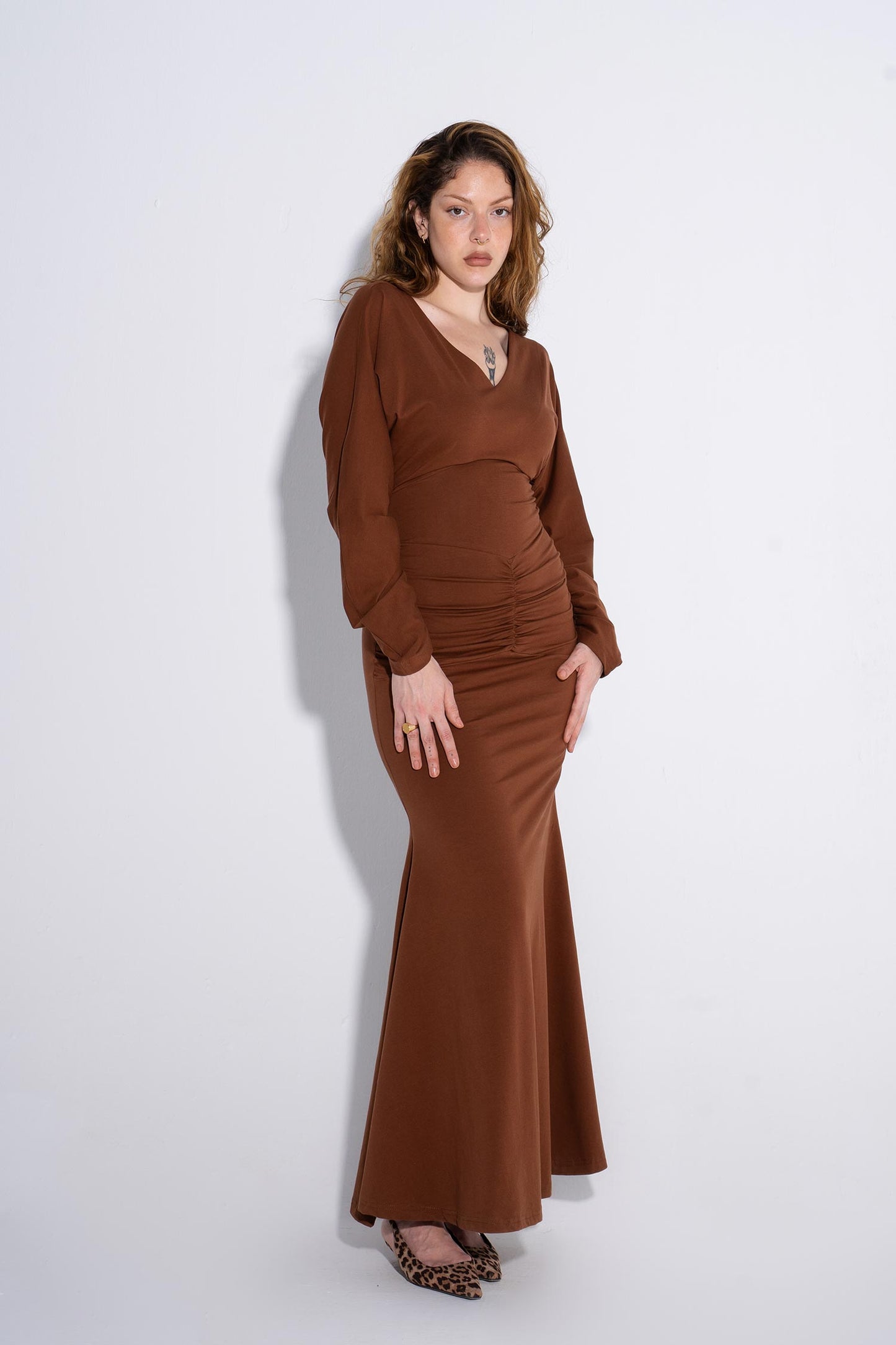 Espresso Bodycon Dress - Brown