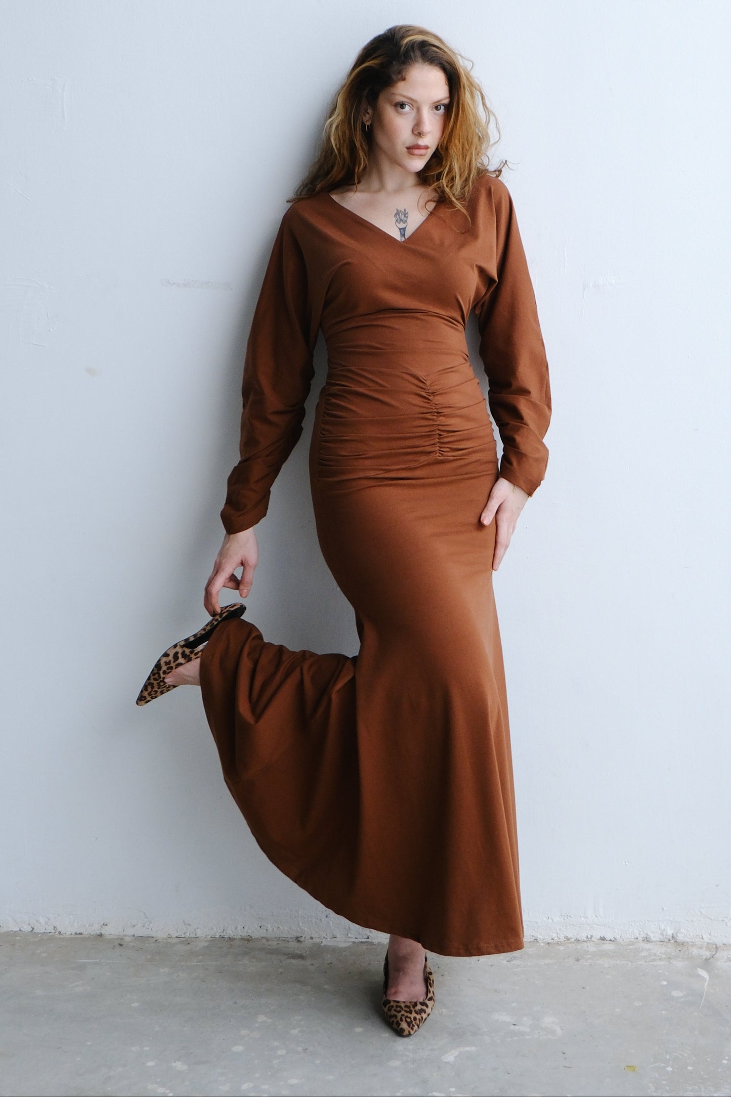 Espresso Bodycon Dress - Brown
