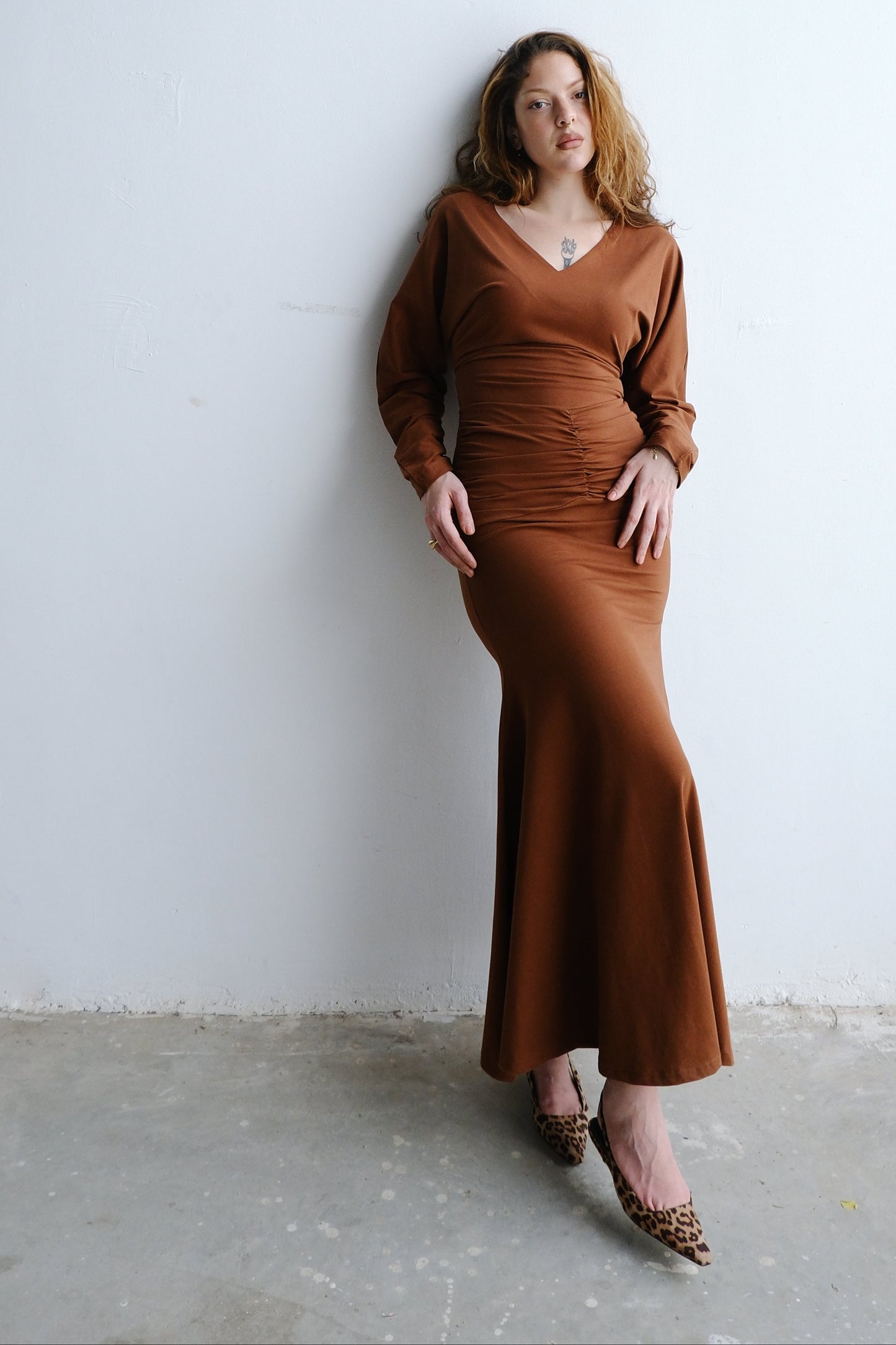 Espresso Bodycon Dress - Brown