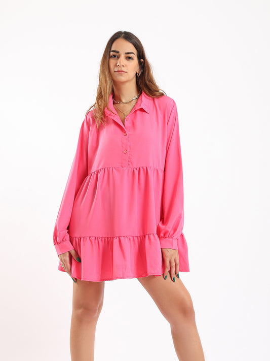 Flowy Summer Short Dress - Pink