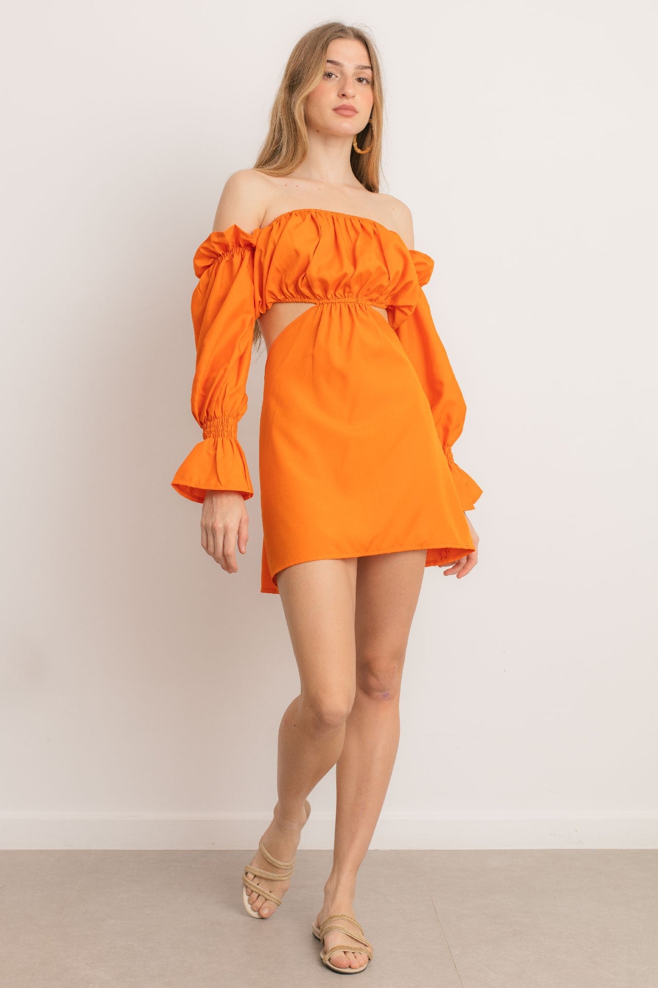 Dress - Mini Length - Bomb Style - Orange