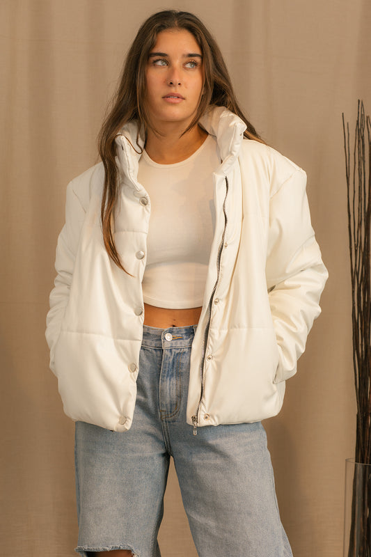 Puffer Jacket - Oversized - White