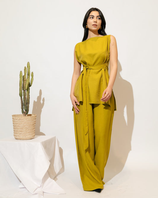 The Earthy Belted Set-Lime