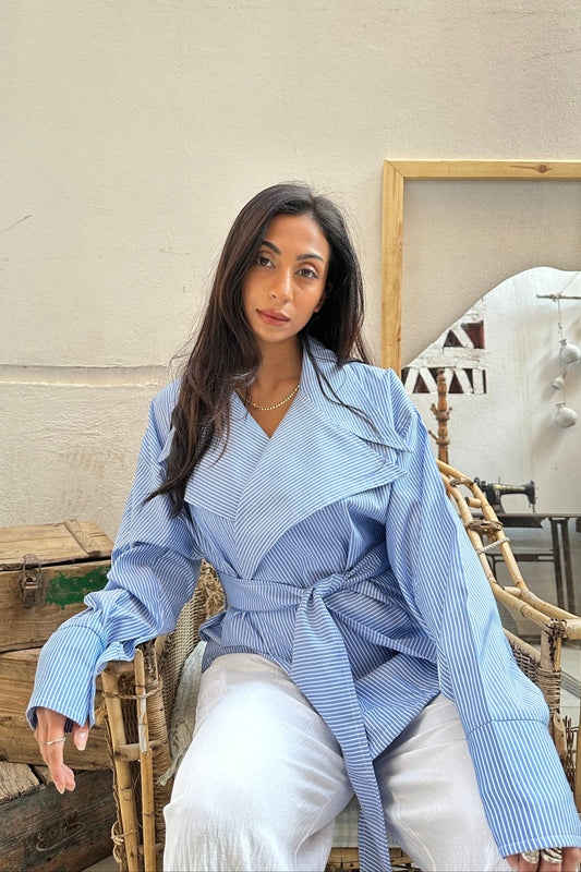 Belted Stripes Shirt